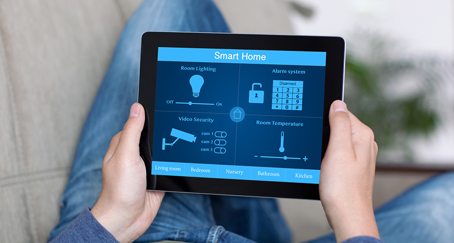 The ability to access and control security components from a mobile device is one of the top smart home trends in Richmond. Close-up of smart home security app.